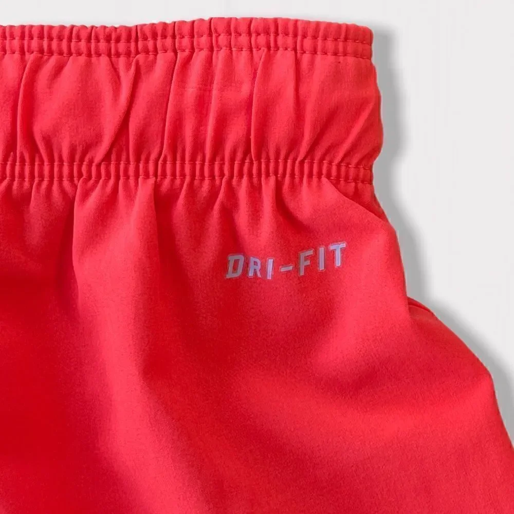 Nike Dri Fit Phantom Dual Running Shorts Fold Over Waist Orange Sz S
